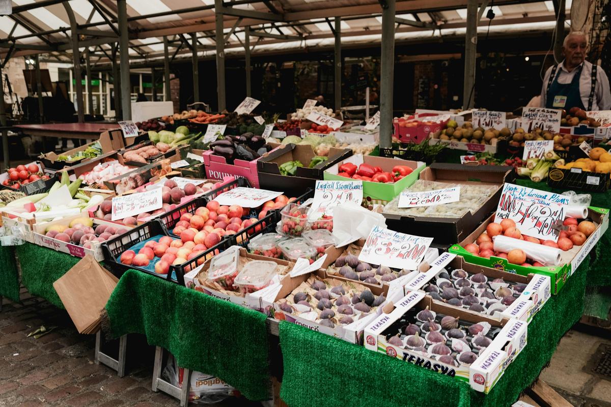 Colorful fresh produce at a local market