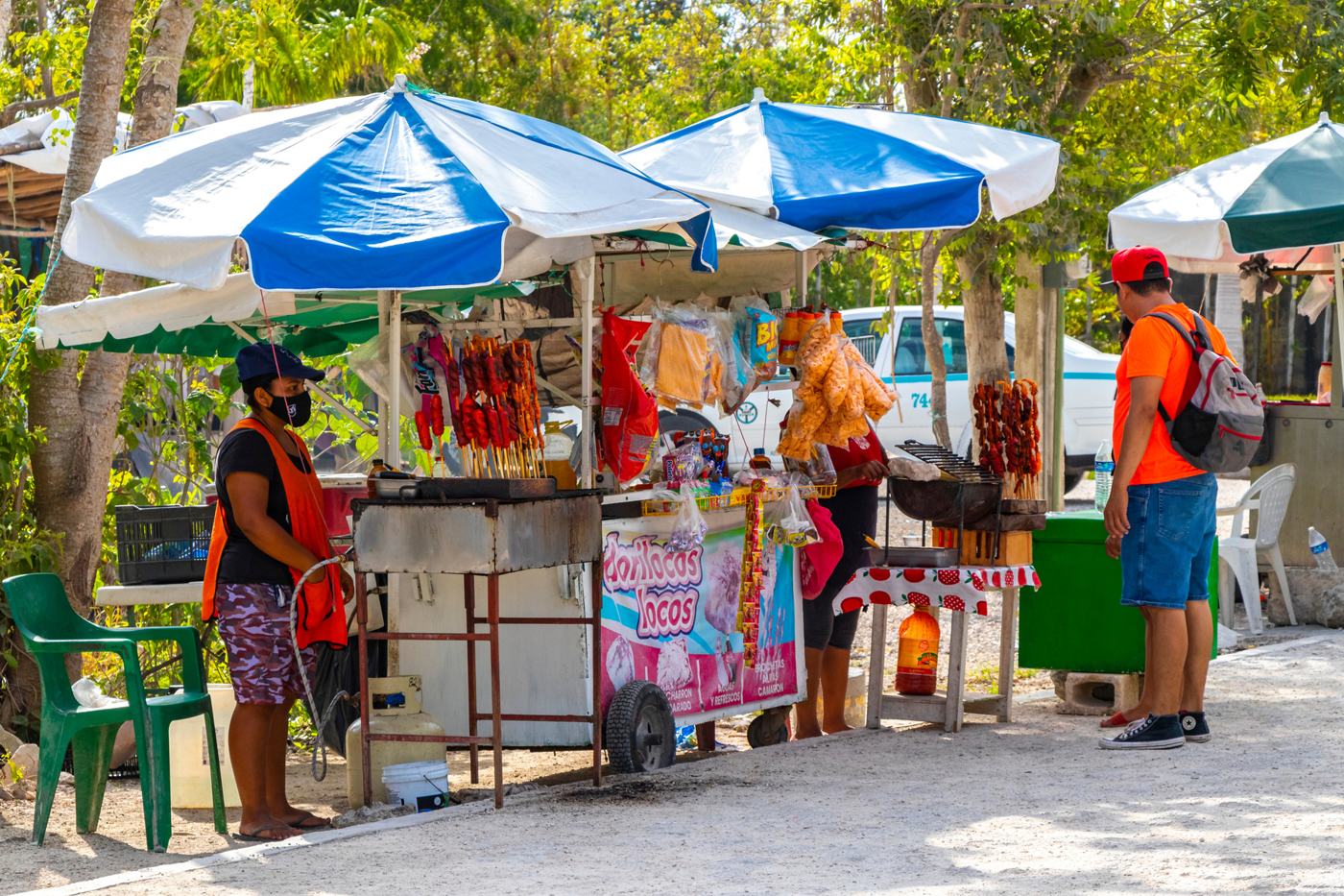 Street food stall run by a local family